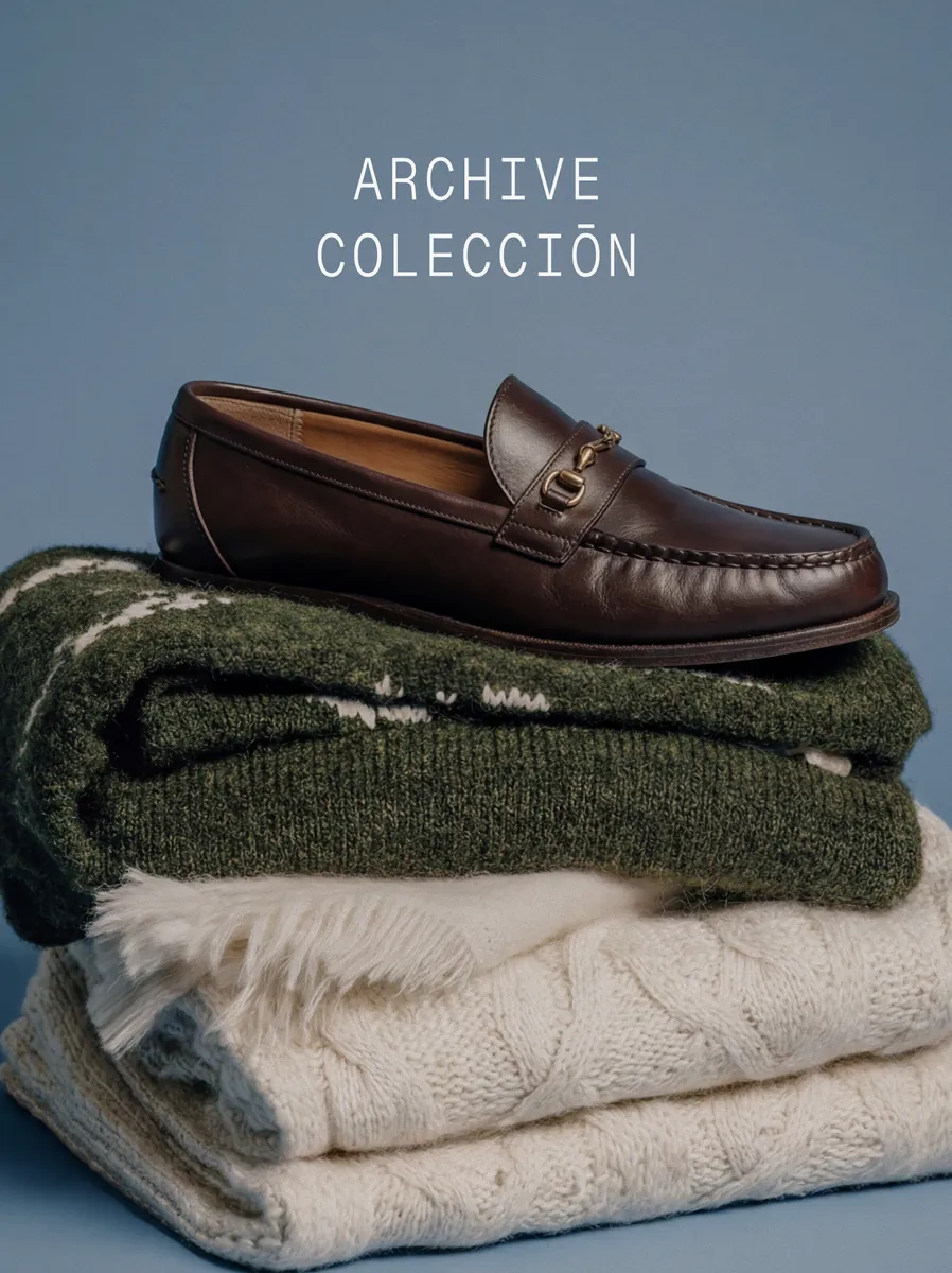 Loafers on folded knitwear