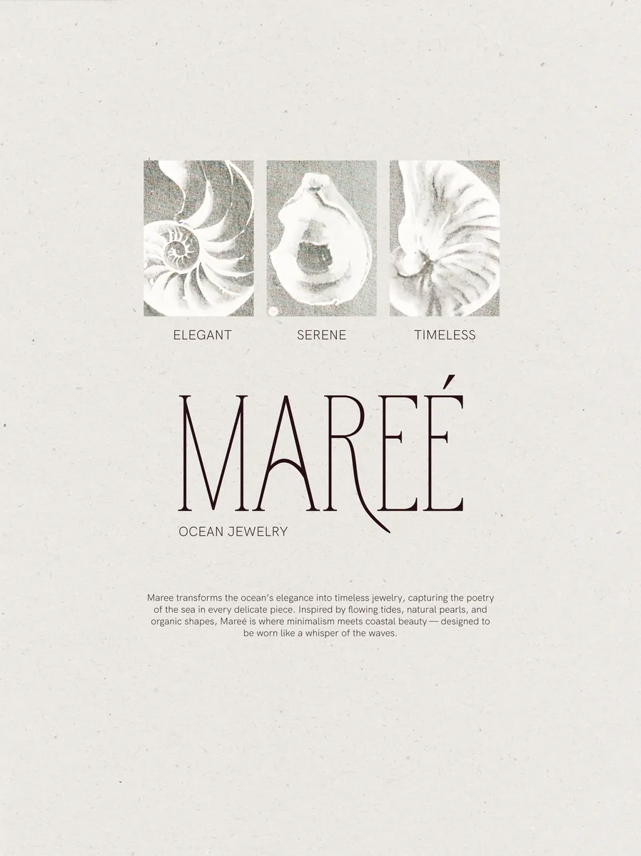 Mareé logotype with illustrated shells